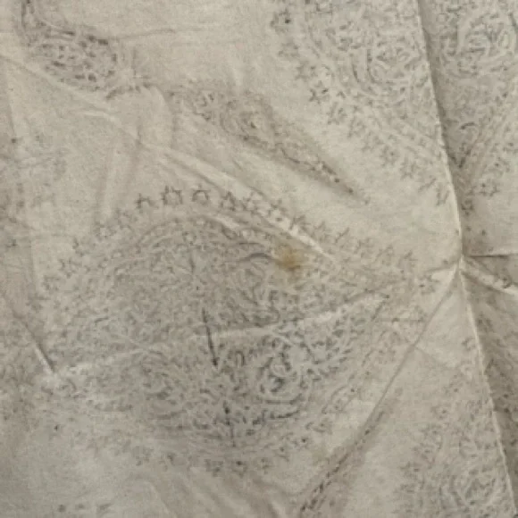 Vintage Round Tablecloth Isfahan Iran Hand Woven Paisley 45” Diameter Borkhar